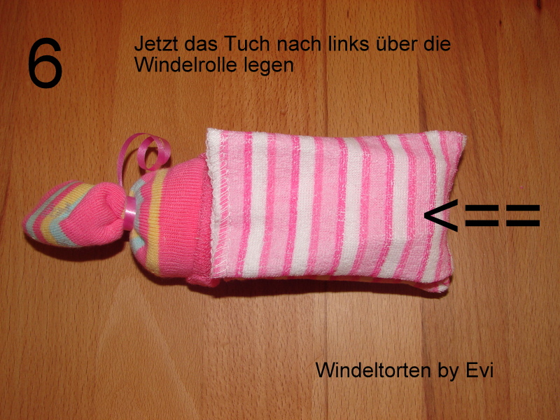 Waschtuch gerollt um die Windel