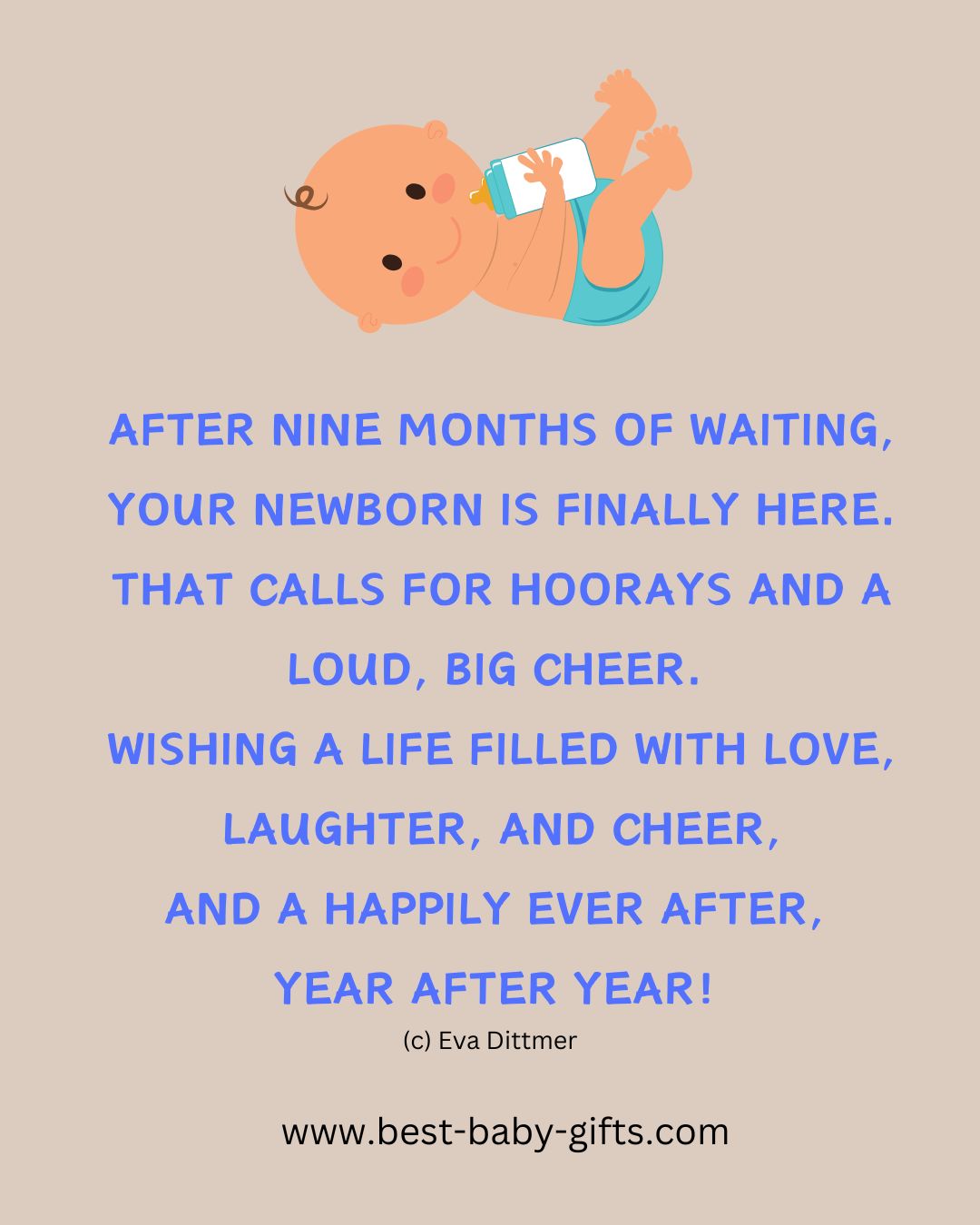 baby congratulations card: after nine months of waiting