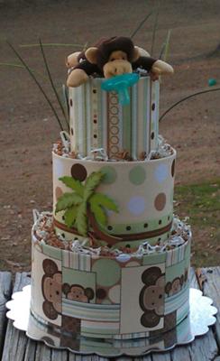 monkey diaper cake
