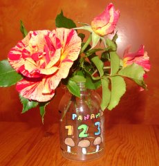 baby bottle and roses