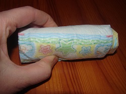 korrekt gerollte Windel korrekt gerollte Windel