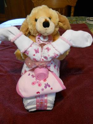 Even girls can ride :-) Girl Tricycle Diaper Cake.