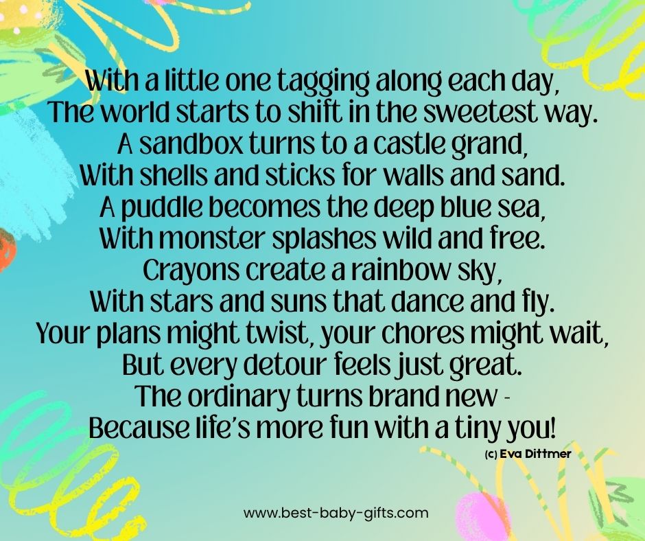 life with baby poem - a baby poem on a colorful background