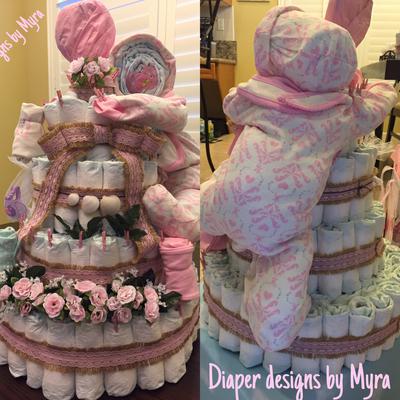 girl diaper cake 
