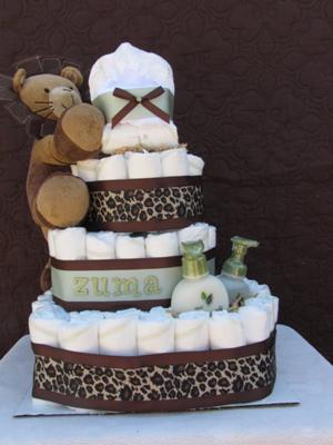 4-Tier Safari Diaper Cake