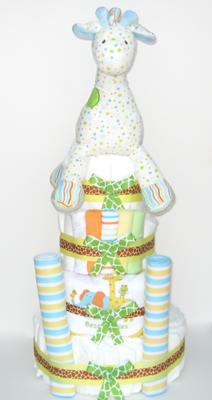 Polka Dot Giraffe Diaper Cake