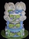 Bunny Diaper Cake - Twins