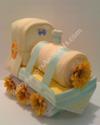 Yellow Natural Train Diaper Cake