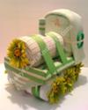 Green Train Diaper Cake