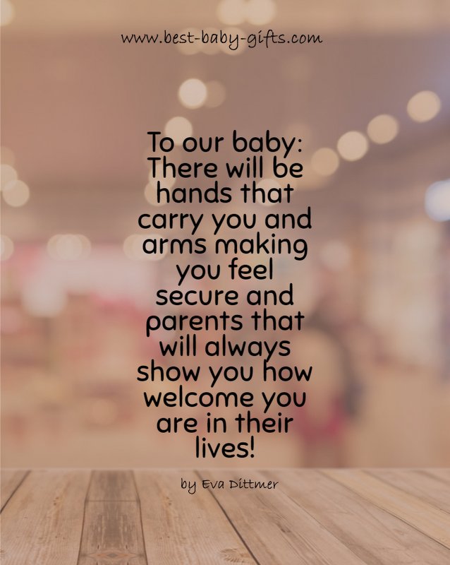 sparkly background and text: to our baby