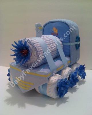 Train Diaper Cakes from BabyFavorsAndGifts.com