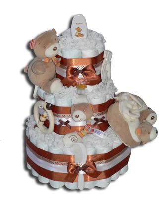Teddy Bear Diaper Cake