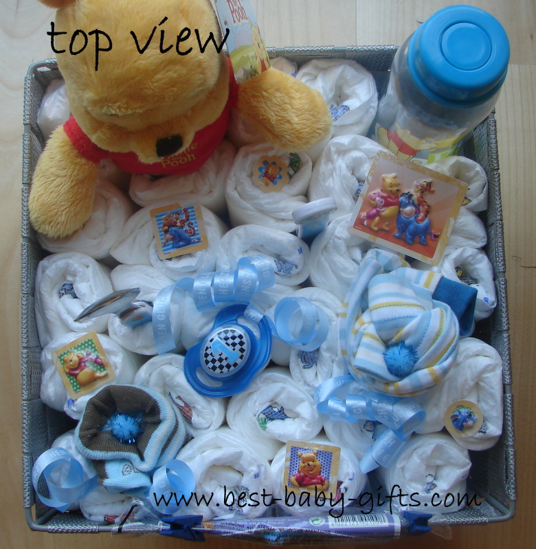 top view of the basket with Winnie