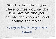 sample card for twin babies